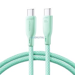   Joyroom Multi-Color Series SA34-CC3 USB-C / USB-C kábel 60W gyors átvitel 1m - zöld