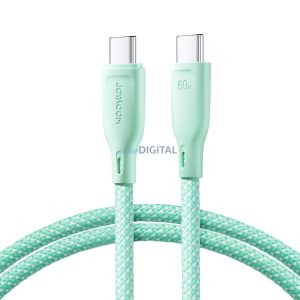 Joyroom Multi-Color Series SA34-CC3 USB-C / USB-C kábel 60W gyors átvitel 1m - zöld