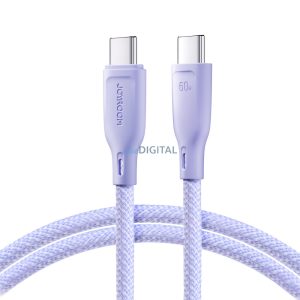 Joyroom Multi-Color Series SA34-CC3 USB-C / USB-C kábel 60W gyors átvitel 1m - Lila