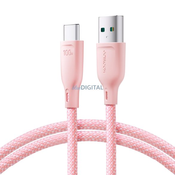 Joyroom Multi-Color Series SA34-AC6 USB-A / USB-C kábel 100W gyors átvitel 1m - Rózsaszín