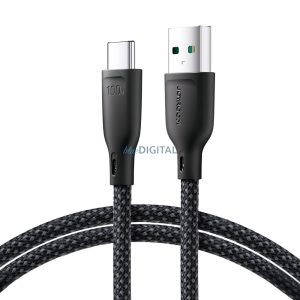 Joyroom Multi-Color Series SA34-AC6 USB-A / USB-C kábel 100W gyors átvitel 1m - Fekete