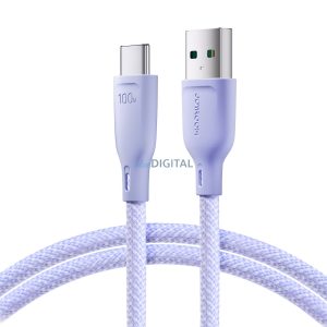 Joyroom Multi-Color Series SA34-AC6 USB-A / USB-C kábel 100W gyors átvitel 1m - lila