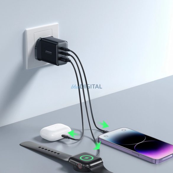 Joyroom JR-TCF10 gyorstöltő 2x USB-C USB-A 32W (UK dugó) - fekete