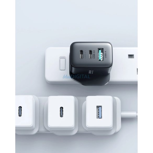 Joyroom JR-TCF10 gyorstöltő 2x USB-C USB-A 32W (UK dugó) - fekete