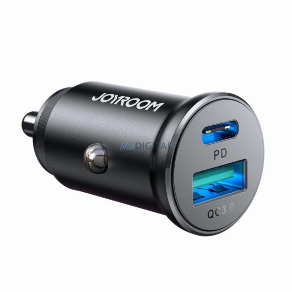 Joyroom JR-CCN05 30W USB-A USB-C mini autós töltő - fekete
