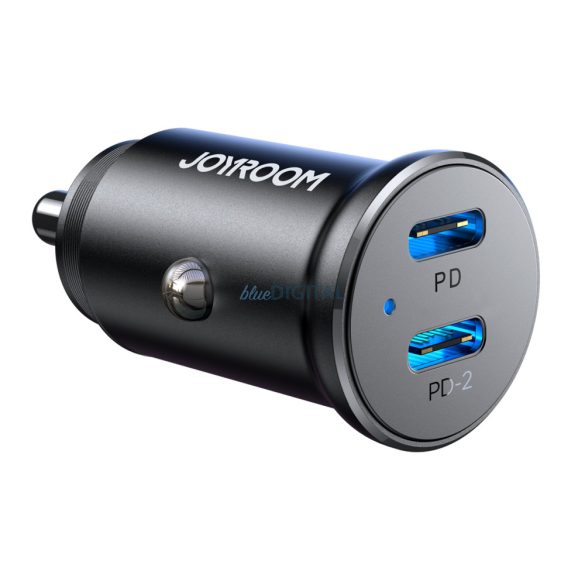 Joyroom JR-CCN06 30W 2x USB-C mini autós töltő fém - fekete