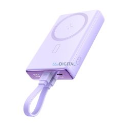   Joyroom JR-PBM01 vezeték nélküli powerbank kitámasztóval és Type- C - Lightning kábellel 10000mAh 20W - lila