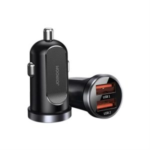 Joyroom C-A09 Mini Dual-Port QC3.0 Smart gyors Charge 2x USB 30W Gyors töltés, SCP, PD, AFC BLACK