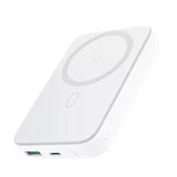   Joyroom Power Bank 10000mAh 20W-os tápegység, gyors töltés, mágneses 15W vezeték nélküli töltő, iPhone Magsafe kompatibilis, fehér