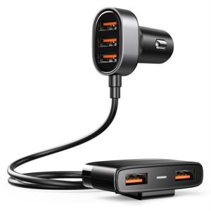 Joyroom JR-CL03 Multi 5 Portok USB autós töltő fekete