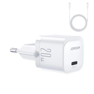 Joyroom JR-TCF02 hálózati töltő 1xUSB-C csatlakozással és Type-C - Type-C kábellel 20W PD - fehér