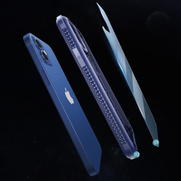 Joyroom Fregatt sorozat tartós kemény tok iPhone 12 Pro Max kék (JR-BP772)