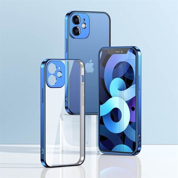 Joyroom New Beauty sorozat ultra vékony tok galvanizált váz iPhone 12 Pro Max kék (JR-BP744)