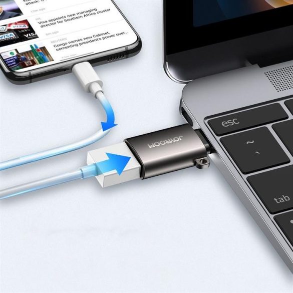 Joyroom USB 3.2 GEN 1 (apa) - USB type-c (anyai) adapter fekete (S-H151 fekete)