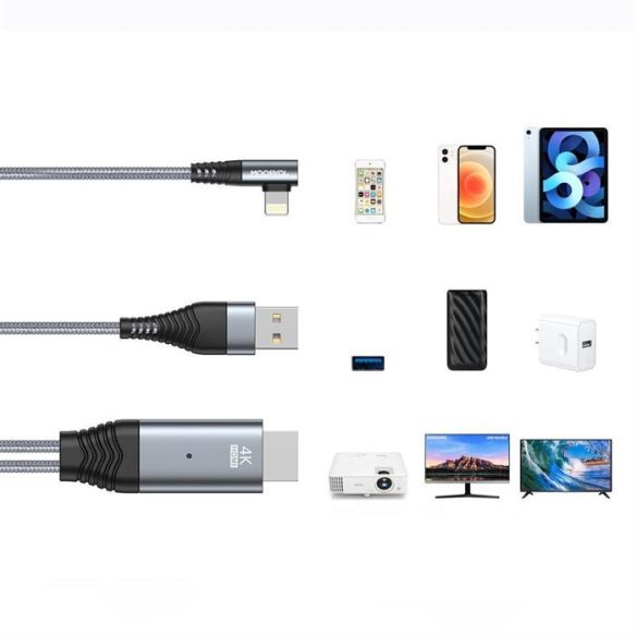 Joyroom SY-35L1 Lightning a HDMI 4K tükrözéshez 3m-szürke