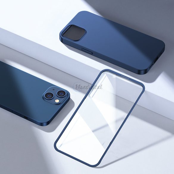 Joyroom 360 Teljes tok első és hátsó tok iPhone 13 + edzett üveg tempered glass kijelző védő kék (JR-BP927 kék)