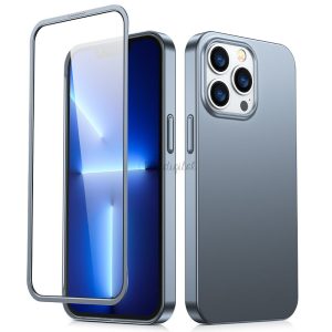 Joyroom 360 Teljes tok első és hátsó tok iPhone 13 Pro + edzett üveg tempered glass kijelző védő szürke (JR-BP935 tranish)