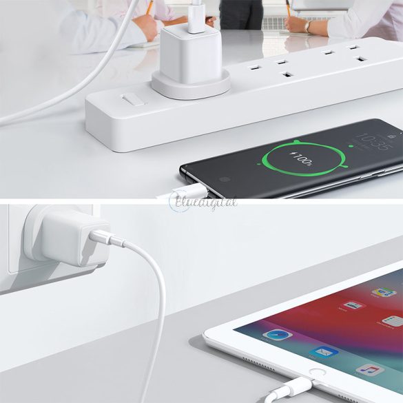 Joyroom fal úti töltő Type-c USB / USB 30W Power Delivery Quick Charge 4,5a (UK csatlakozó) fehér (L-QP303)