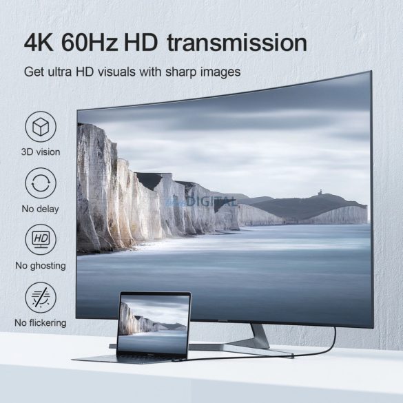 Joyroom SY-20C1 USB-C - HDMI kábel 4K 60Hz 2m - szürke