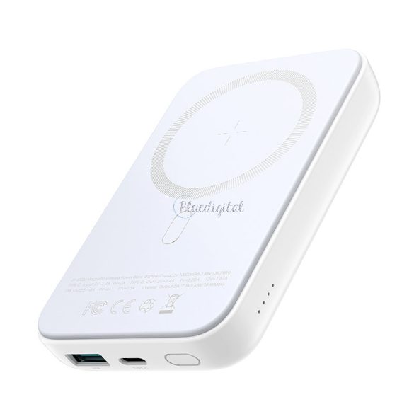 Joyroom power bank 10000mAh 20W Power Delivery gyorstöltés magnetyczna vezeték nélküli Qi töltő 15W iPhone MagSafe kompatibilis fehér (JR-W020 fehér)