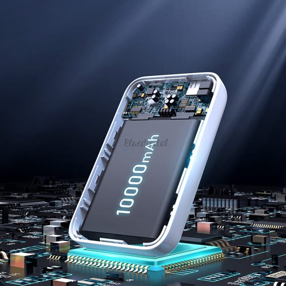 Joyroom power bank 10000mAh 20W Power Delivery gyorstöltés magnetyczna vezeték nélküli Qi töltő 15W iPhone MagSafe kompatibilis fehér (JR-W020 fehér)