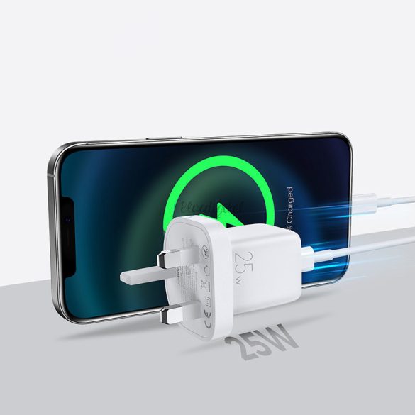 Joyroom gyors USB type-c fali töltő 25W 3A UK Plug fehér (L-P251)