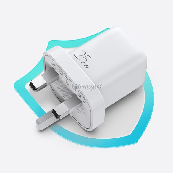 Joyroom gyors USB type-c fali töltő 25W 3A UK Plug fehér (L-P251)