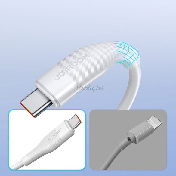 Joyroom USB kábel - USB type-c a gyors töltés / adatátvitel 6a 1m fehér (S-1060M12)