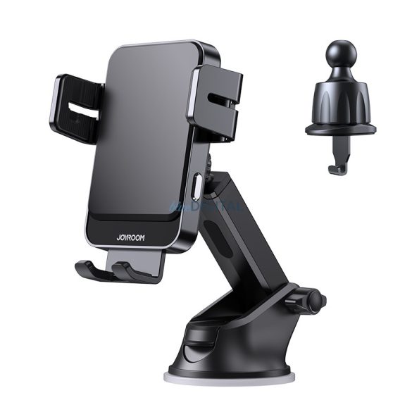 Joyroom Qi vezeték nélküli 15W automatikus autós töltő elektromos telefontartó (műszerfal és szellőzőnyílás) fekete (JR-ZS219)
