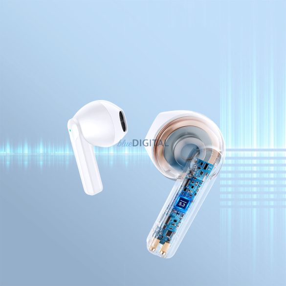 Joyroom TWS fülhallgató vezeték nélküli ENC vízálló IPX4 Bluetooth 5.3 fehér (JR-TL11)