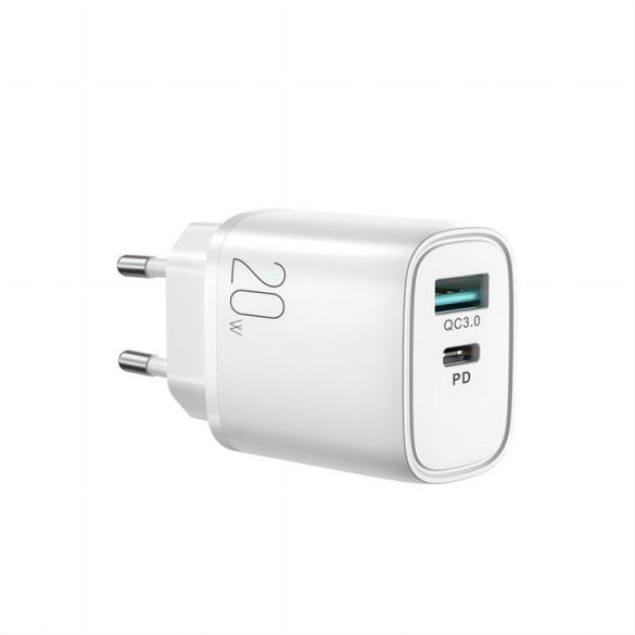 Joyroom gyorstöltő USB-A QC3.0 / USB-C PD fehér (L-QP2011)