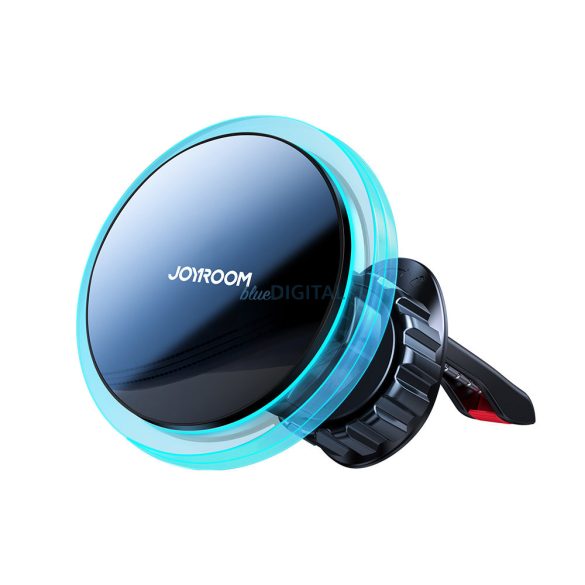 Joyroom autós tartó Qi vezeték nélküli indukciós töltő 15W (MagSafe iPhone kompatibilis) szellőzőrács ezüst (JR-ZS291)