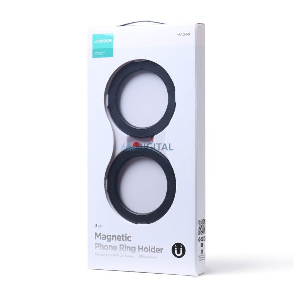 Joyroom Mágneses rögzítő gyűrűk készlet okostelefonhoz / tablethez 2 db fekete (JR-Mag-M1)