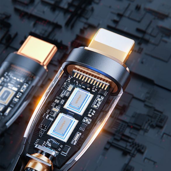Joyroom gyorstöltő kábel smart switch USB-C - Lightning 20W 1.2m fekete (S-CL020A3)