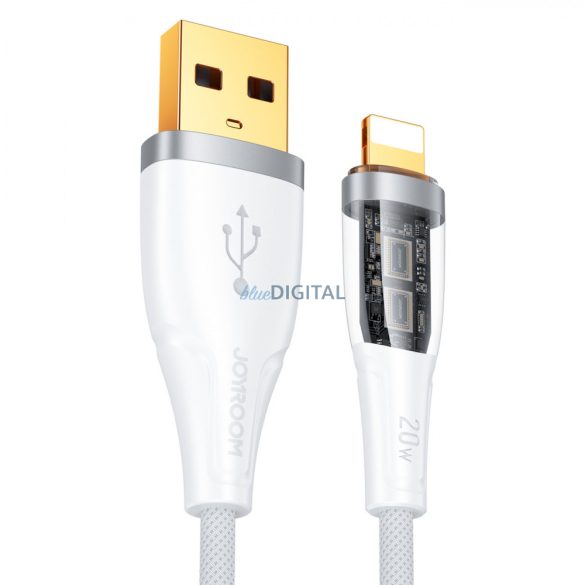 Joyroom gyorstöltő kábel smart switch USB-A - Lightning 2.4A 1.2m fehér (S-UL012A3)