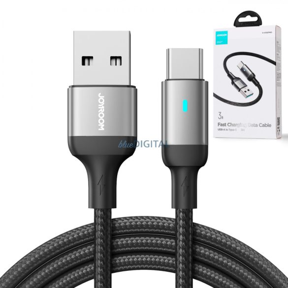 Joyroom USB kábel - USB C 3A gyorstöltéshez és adatátvitelhez A10 Series 3 m fekete (S-UC027A10)