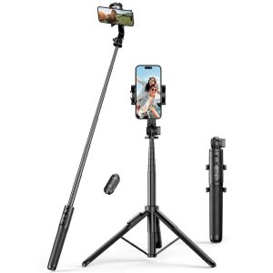 Selfie bot / teleszkópos rúd állvánnyal és Bluetooth távirányítóval 1.5m Ugreen LP586 - fekete