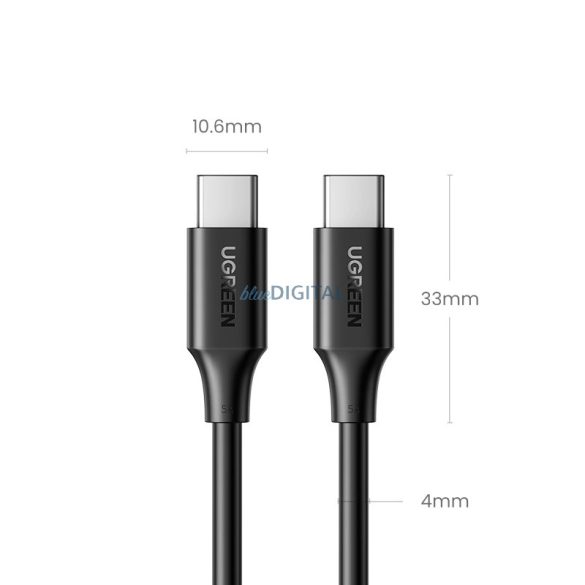 Ugreen US562 USB-C és USB-C PD gyors töltő kábel 1,5m fekete