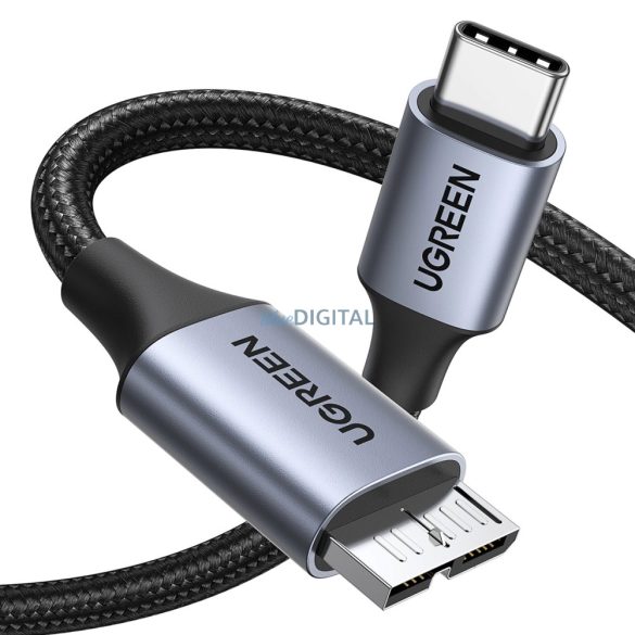 USB C / micro USB-B 3.0 kábel Ugreen US565 5Gb/s 3A 2m - szürke