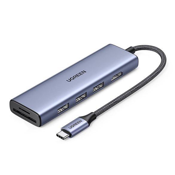 Ugreen CM511 6 az 1-ben dokkoló USB-C - HDMI / 3x USB-A 3.0 / SD/TF kártyaolvasó - szürke