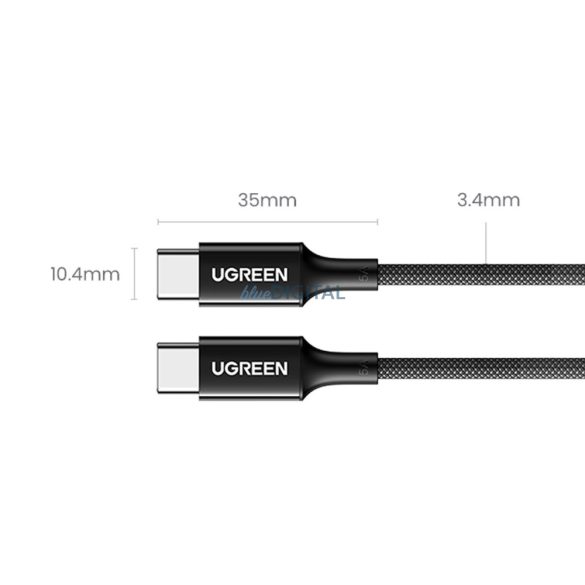 Ugreen US557 USB-C / USB-C PD kábel 100W 1m - fekete