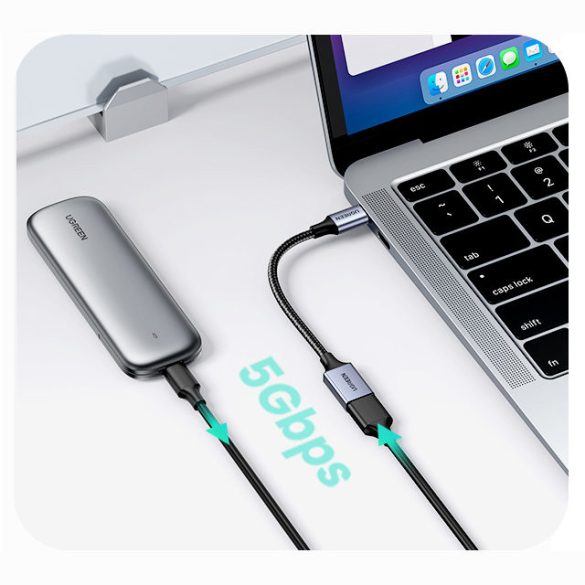 USB C (férfi) - USB (női) 3.0 OTG kábel 0.15m Ugreen US378 - fekete