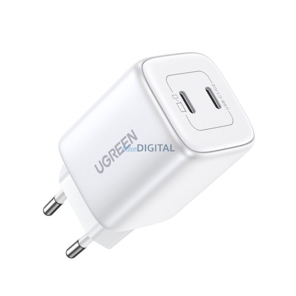 Gyorstöltő GaN 2 x USB-C 45W QC PD Ugreen CD294 - fehér