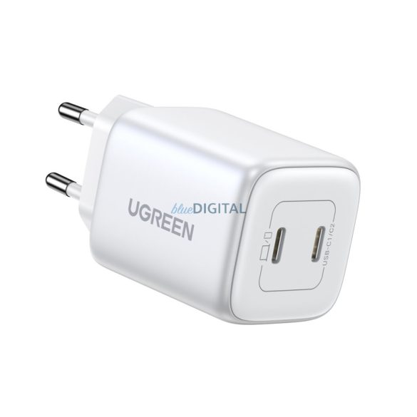 Gyorstöltő GaN 2 x USB-C 45W QC PD Ugreen CD294 - fehér