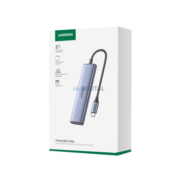 HUB USB-C - 2 x USB-A / 2 x USB-C 20 cm Ugreen CM473 - szürke