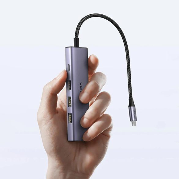 Ugreen CM511 5 az 1-ben dokkoló USB-C - USB-C PD / HDMI / 3x USB-A 3.0 - szürke