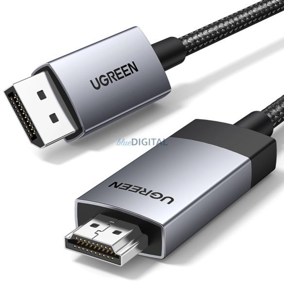 Ugreen DP119 DisplayPort / HDMI 4K 60Hz-es kábel 1m - szürke