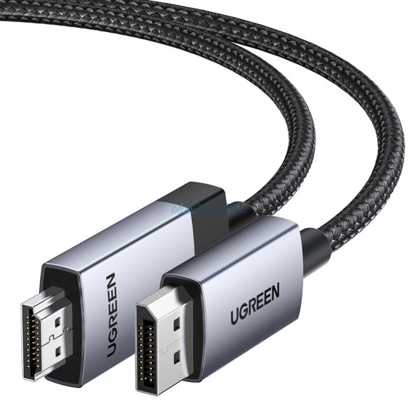 Ugreen DP119 DisplayPort / HDMI 4K 60Hz-es kábel 1m - szürke