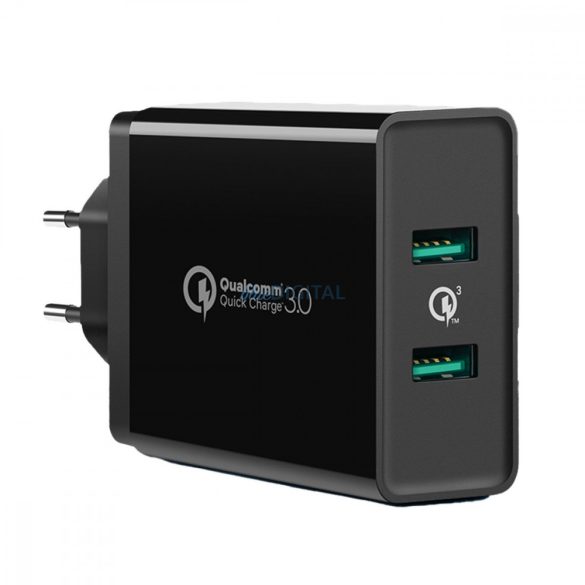 Ugreen töltő 2xUSB-A 36W QC3.0 fekete (CD161)