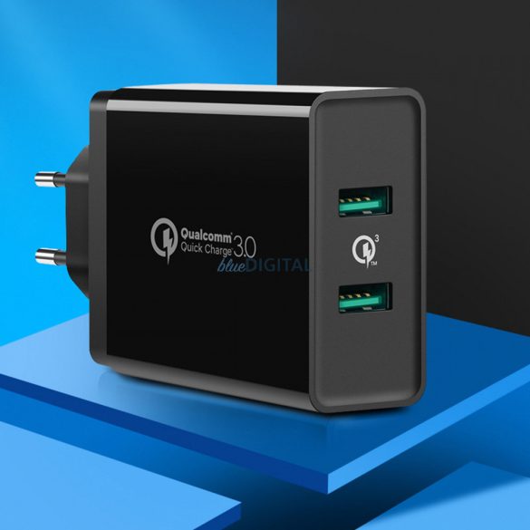 Ugreen töltő 2xUSB-A 36W QC3.0 fekete (CD161)